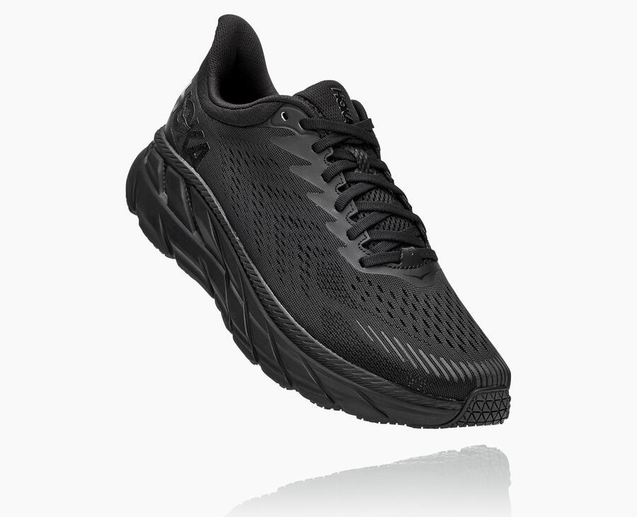 Hoka One One Mens Running Shoes - Clifton 7 - Black - BDSF14963